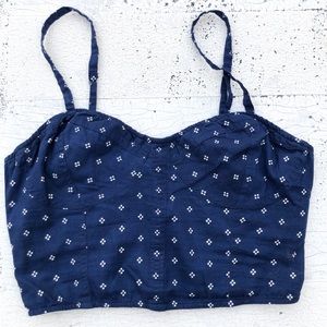 ❤️  Hollister Co. Blue Patterned Crop Top